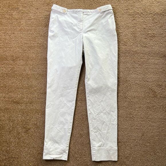 Massimo Dutti Womens Beige Mid-Rise Stretch Ankle Chino Pants Light Wash Size 10 - Picture 1 of 14